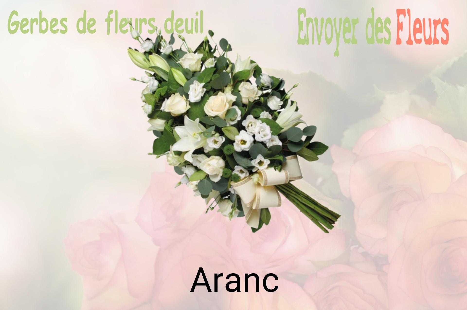 Gerbe de fleurs de deuil livrée à Aranc